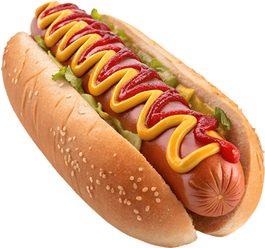 Juicy Hot Dog Clipart for Mouthwatering Menu Design. . png
