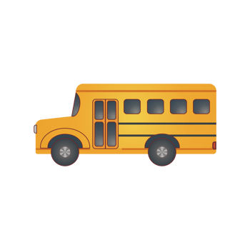 Empty Yellow School Bus Design and Back to School illustration side View png