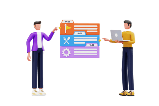 Team is doing schedule management 3d illustration png