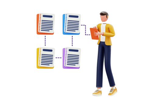 Businessman creates reminder notes Illustration. Project Plan 3D Illustration png