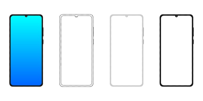 Smartphone Frame Set with Gradient and Outline Styles vector