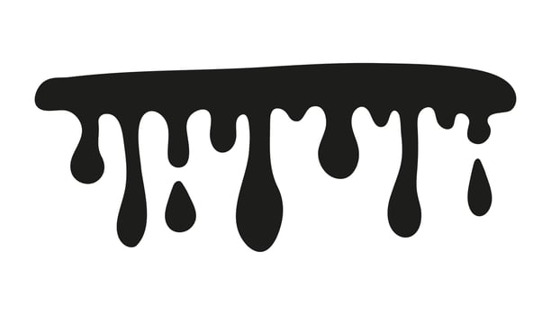 Hand drawn dripping flow liquid melt and drop silhouette. Doodle water splashes graphic illustration vector