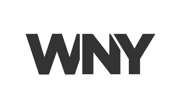 WNY logo design template with strong and modern bold text. Initial based logotype featuring simple and minimal typography. Trendy company identity. vector