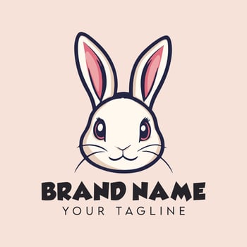 A cute bunny logo design vector