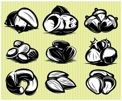 Set of emblems and signs for the chess tournament vector
