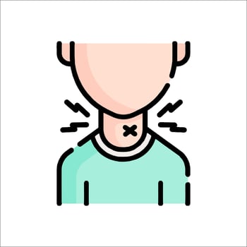 A man with a sore throat icon vector
