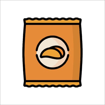 A bag of chips icon on a white background vector