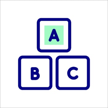 A blue and white logo with the letters abc vector