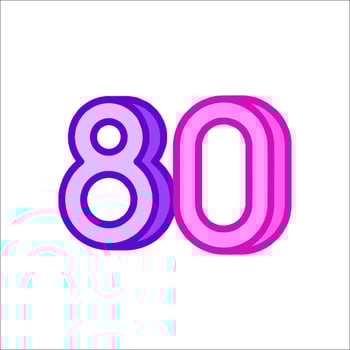 The 80th birthday party logo vector