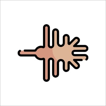 An icon of a hand holding a leaf vector