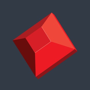red gemstone in flat design vector