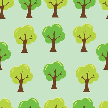 seamless tree pattern vector