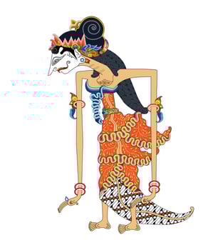 Wayang puppet, dewi shinta image illustration, Traditional javanese performance art. vector