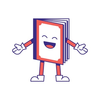 A cartoon book character with arms and legs vector