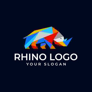 Modern Rhino Logo Design, Multicolor Emblem, Creative symbol , Free vector