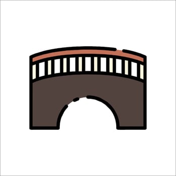 A bridge icon in a flat style vector
