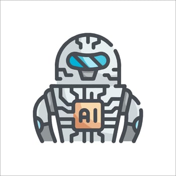 Ai robot icon, illustration vector