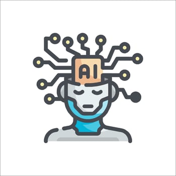 Ai technology icon, ai technology concept, ai technology concept, ai technology concept, vector