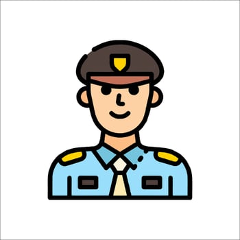 A police officer icon in a flat style vector