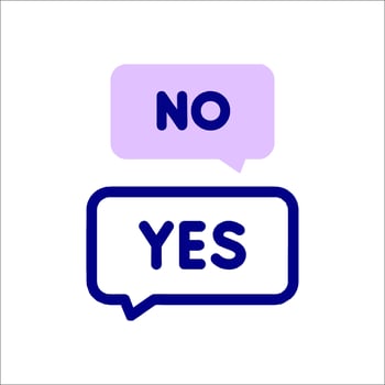 No and yes speech bubbles vector