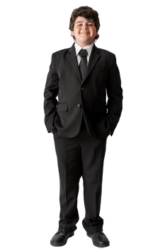 A boy in a suit and tie standing png