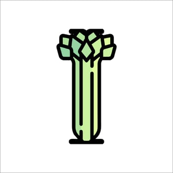 A green and black line drawing of a tall plant vector