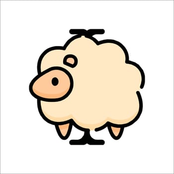 A cartoon sheep with a white background vector