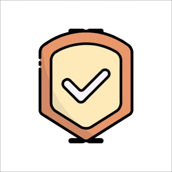 A shield with a tick mark on it vector