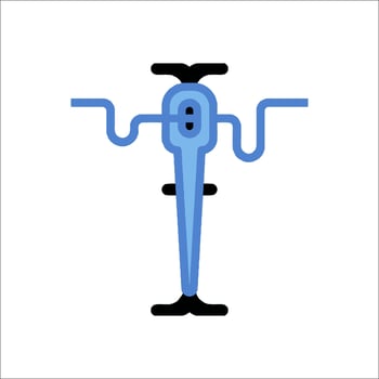 A blue bicycle with a handlebar and a handle vector