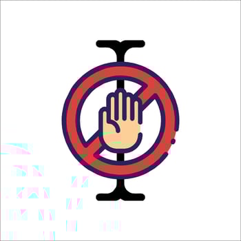 No entry sign with hand and stop sign vector