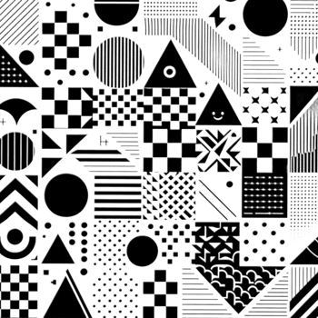 Abstract black and white geometric patterns background png