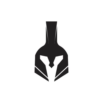 Spartan warrior helmet, emblem. Spartan helmet logo, Spartan illustration, gladiator helmet armor flat icon. vector