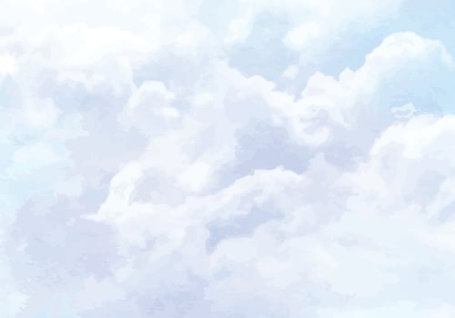 Soft Watercolor Cloudscape Background in Pastel Colors vector