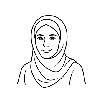 Black line Stylized Image of a Woman Wearing Hijab png
