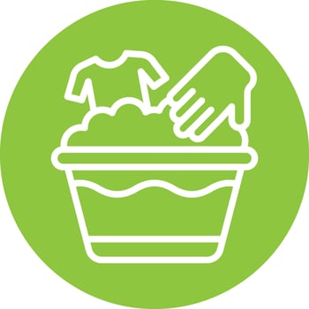 Hand Washing Clothes Line Circle Filled Icon vector
