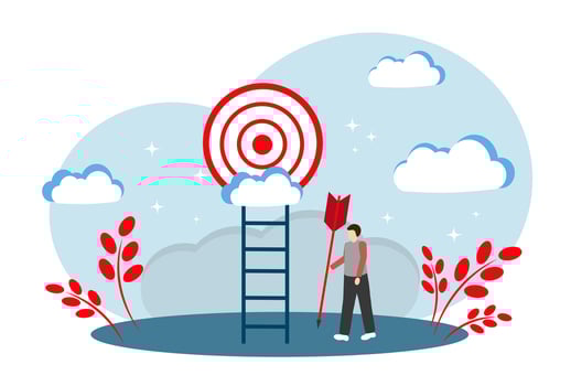 The concept of achieving goals and targeted advertising. Playing darts. vector
