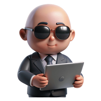 Tiny Business Boss Baby Working on Laptop png