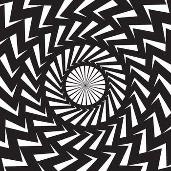A black and white optical illusion pattern vector