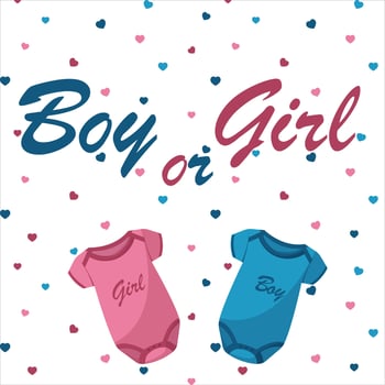 Baby body girl baby boy gender reveal. Gender party. Birthday, holiday, congratulations, concept of invitation. illustration for banner, postcard vector