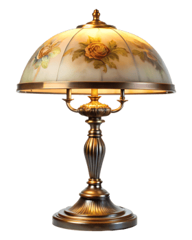 Vintage floral lamp with warm light png