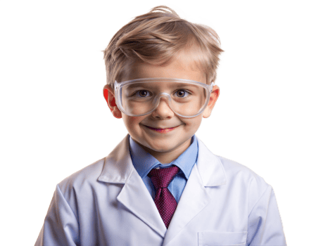 Smiling young scientist in lab coat png