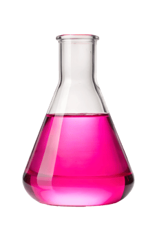 Colorful liquid in a laboratory glass flask png