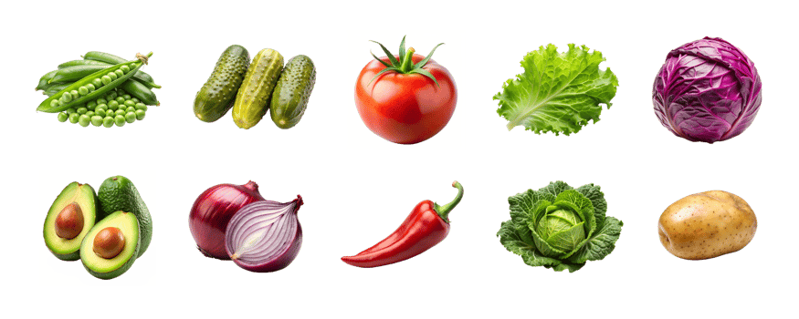 Colorful display of fresh veggies png
