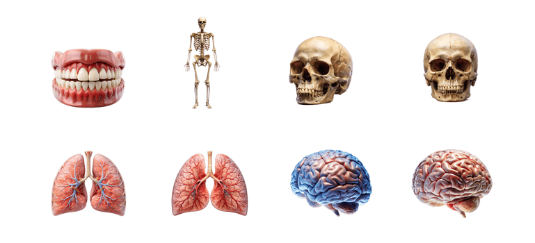Table of human anatomy models png