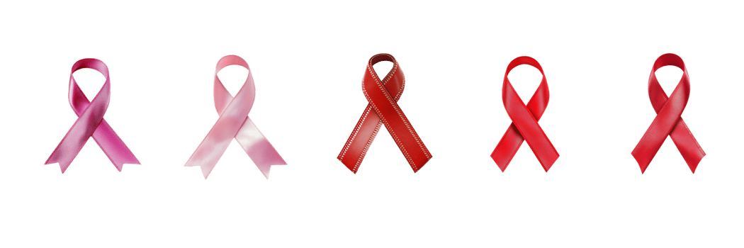 Colorful awareness ribbons together png