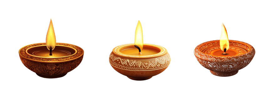Flickering traditional oil lamps png