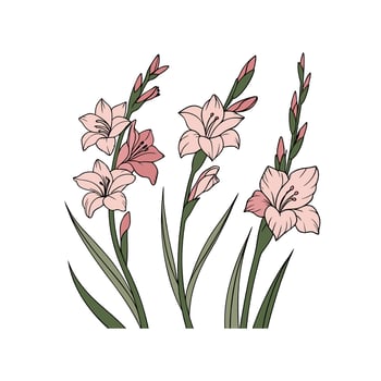 creative pink flowers design on a white background vector