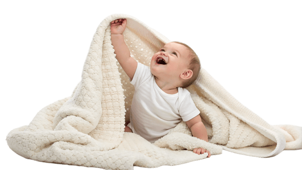 cute baby laughing and reaching up while sitting png