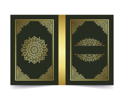 Luxury gold ornamental book cover design vector