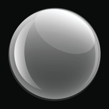 White transparent glass sphere glass or ball, shiny bubble glossy vector